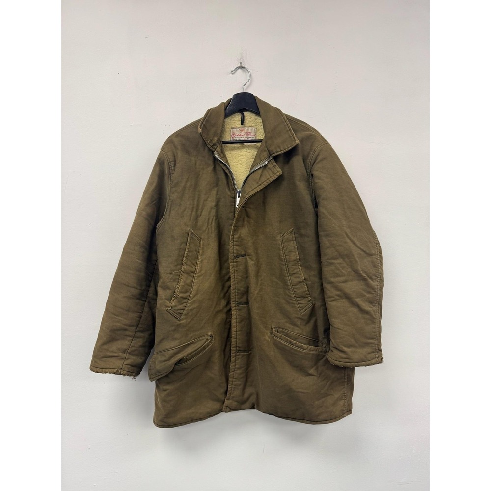 Vintage Golden Fleece Coat Mens 2XL Brown Canvas Industrial Parka USA‎ Workwear